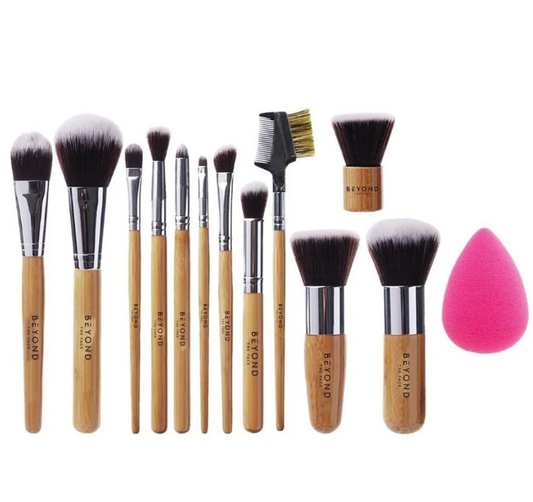 12 Pc Professional Bamboo Makeup Brush Set