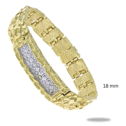 ID Men’s Bracelet Nugget with Pavé Stone 18mm