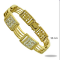 Men’s Bracelet with Princess Cut Square Stones – 15mm