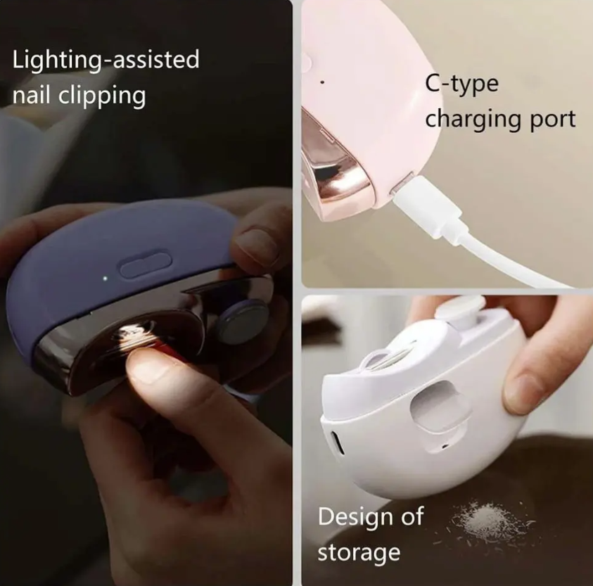 2-Speed Electric Nail Clipper – 2-in-1 Trimming & Polishing Tool