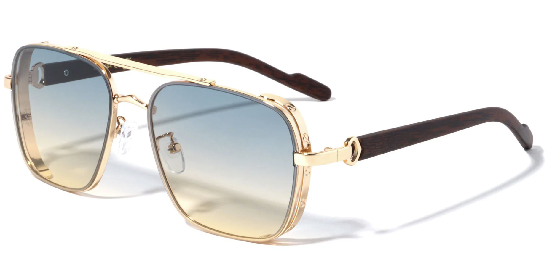 Aviator Wood Temple Sunglasses