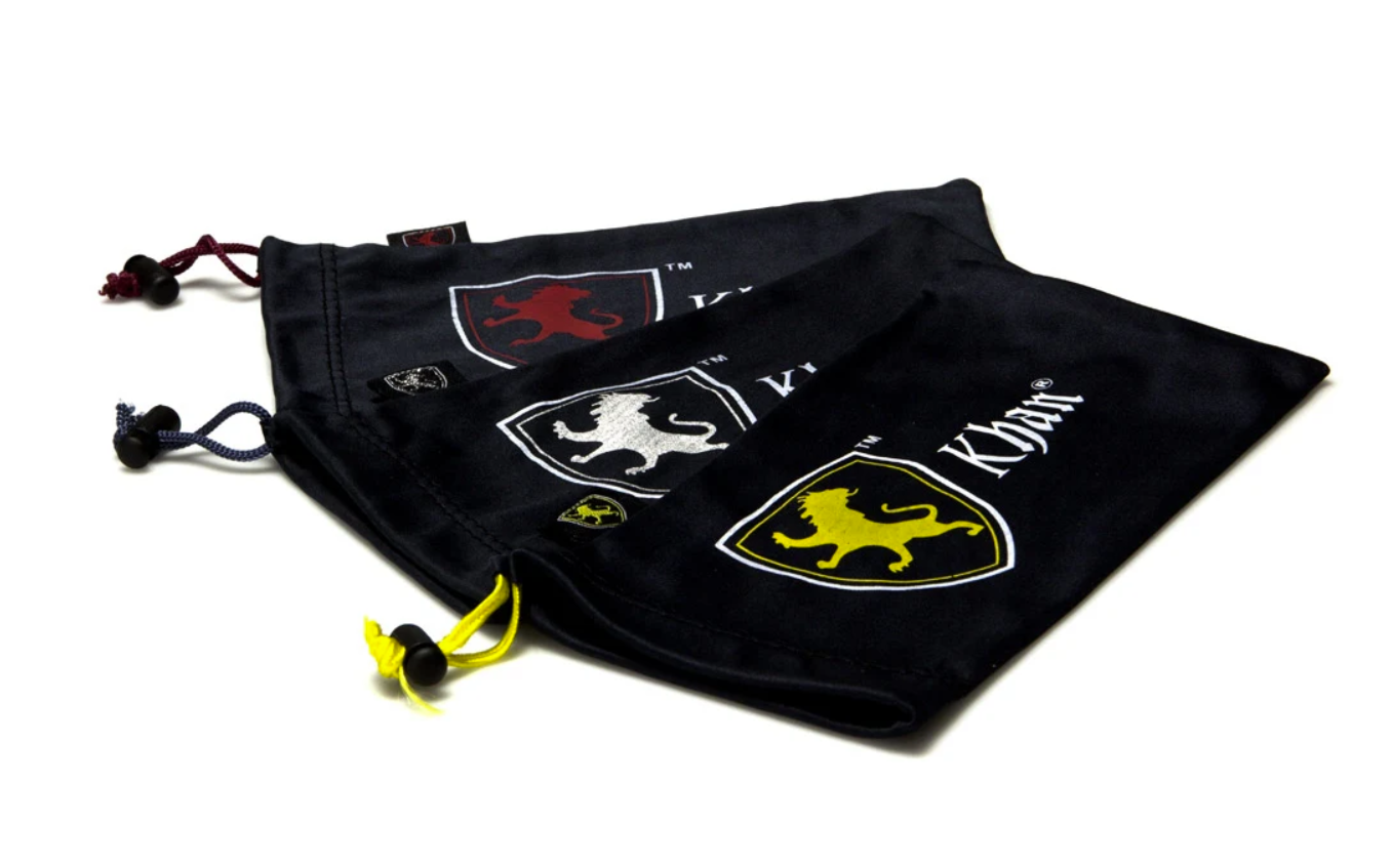 Khan Lion Logo Black Microfiber Pouches