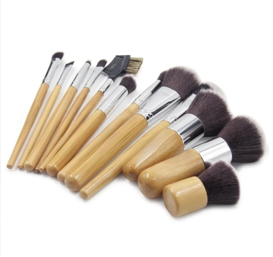 12 Pc Professional Bamboo Makeup Brush Set